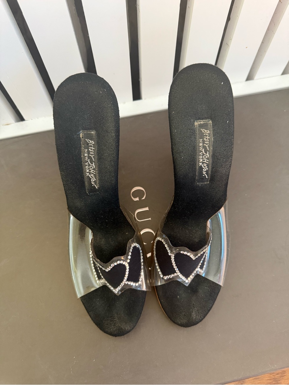 BETSEY JOHNSON VINTAGE RARE (1990's) SEXY WOODEN/PVC preowned size 8 - Picture 4 of 10